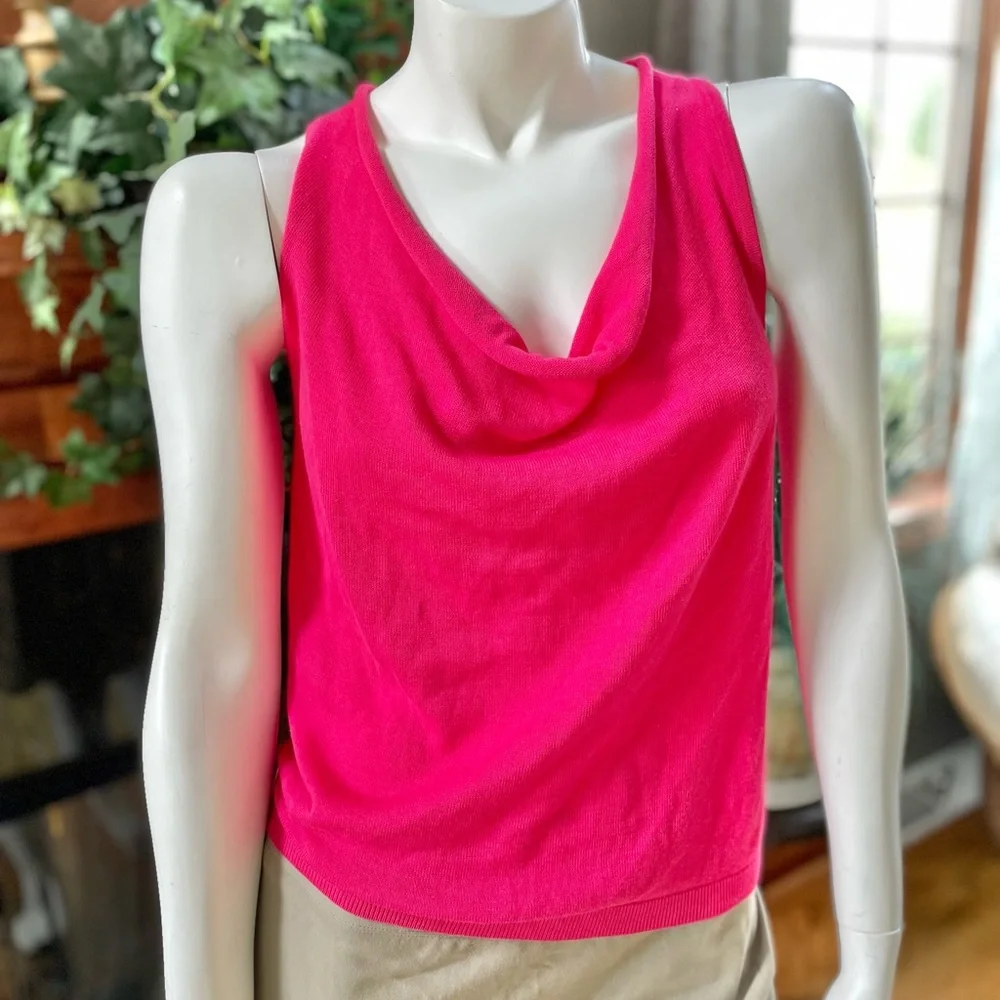 New with tags ETCETERA RIO SLEEVELESS KNIT TOP PINK Super Versatile. Sz MED - Picture 1 of 13